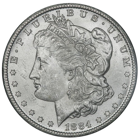 1884-CC Morgan Dollar VAM-5 in GSA, Choice Brilliant Uncirculated, Includes Box/Cert