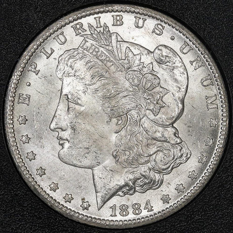 1884-CC Morgan Dollar in GSA, Choice Brilliant Uncirculated, Includes Box/Cert
