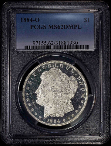 1884-O Morgan Dollar - PCGS MS 62 DMPL Full Black & White Cameo