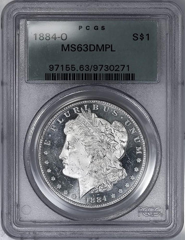 1884-O Morgan Dollar - PCGS MS 63 DMPL Black & White Cameo