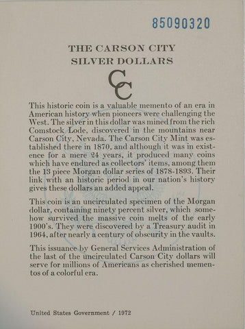 1885-CC Morgan Dollar - GSA - Choice Brilliant Uncirculated