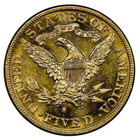 1885-S $5 Liberty Head Gold Coin - PQ Brilliant Uncirculated