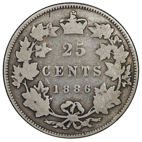 1886 Canada 25 Cent Silver KM.5 - Very Good