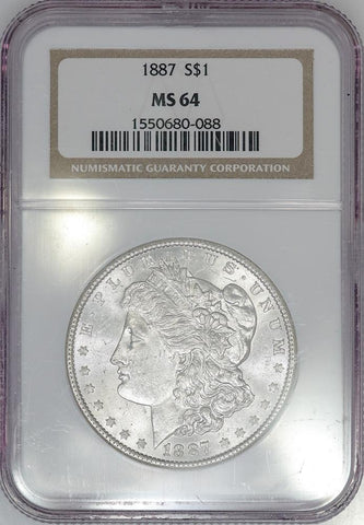 1887 Morgan Dollar in NGC MS 64 - Choice Brilliant Uncirculated