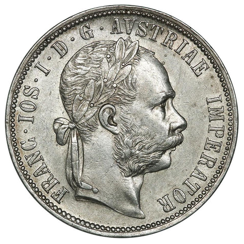 1888 Austria Silver Florin KM.2222- Choice About Uncirculated