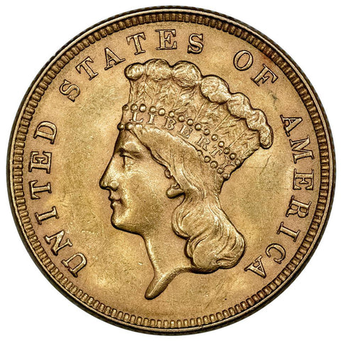 1888 $3 Princess Gold Coin - About Uncirculated