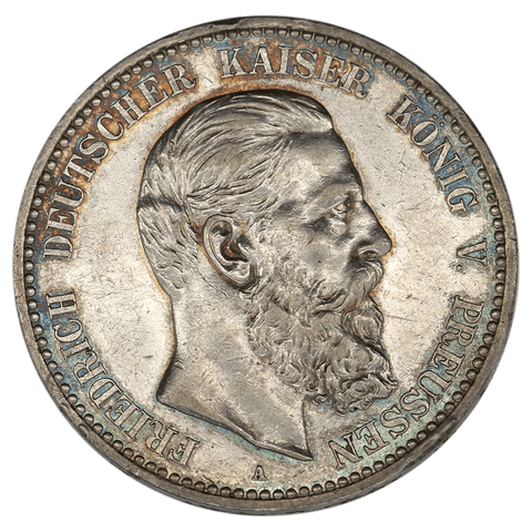 1888-A German States, Prussia Silver 5 Marks KM.512 - AU Details (sm. rev. rim bonk)