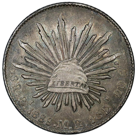 1888-PiMR Mexico Mint Cap & Rays 8 Reales - KM.377.12 - Extremely Fine+