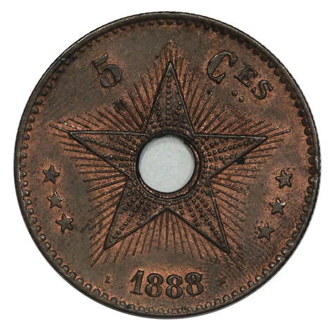 1888 Congolese 5 Centimes - UNC