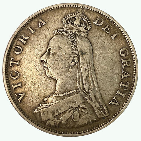 1889 Queen Victoria British Silver Double Florin KM. 763 - Very Fine