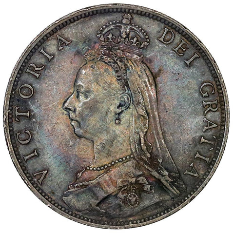 1889 Queen Victoria British Silver Florin - Extremely Fine