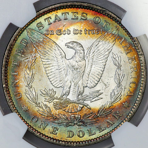 1889 Morgan Dollar - NGC MS 63 - Rainbow Toned Reverse