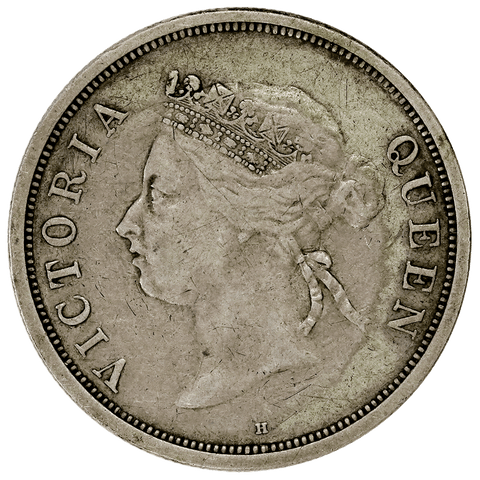 1890-H Straits Settlement Silver 50 Cents KM.13 - Fine/Very Fine