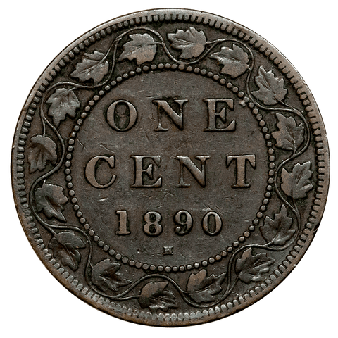 1890-H Canada Large Cent KM.7 - Very Fine