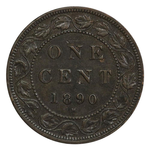 1890-H Canada Large Cent - AU