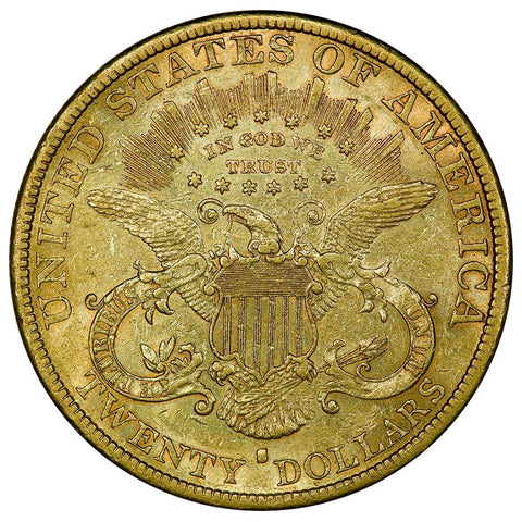 1890-S $20 Liberty Double Eagle Gold Coin - Choice About Uncirculated