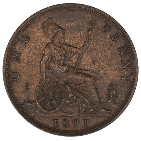 1891 Great Britain Penny KM.755- About Uncirculated