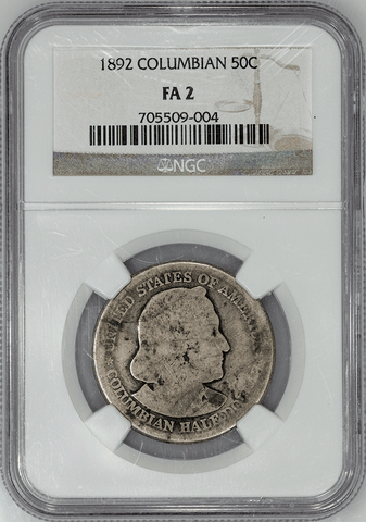 1892 Columbian Silver Commemorative Half Dollar - NGC FA 2 - Low Ball