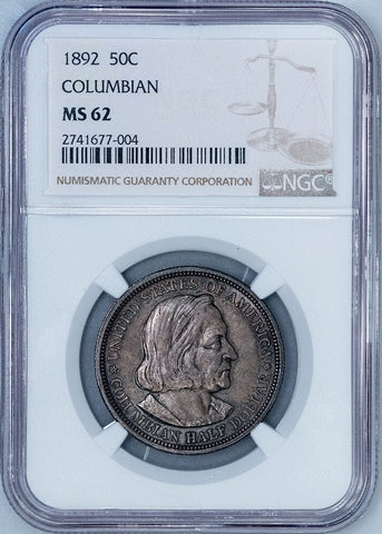 1892 Columbian Silver Commemorative Half Dollar - NGC MS 62