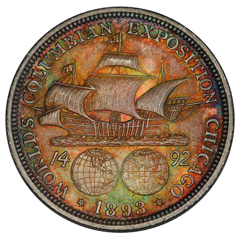 1893 Columbian Silver Commemorative Half Dollar - Nuclear Toned AU