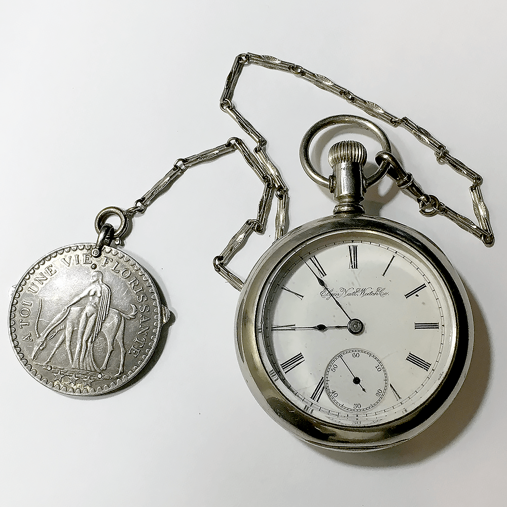 1893 Elgin Silveroid Pocket Watch 11 Jewel Model 5 Grade 74 Size