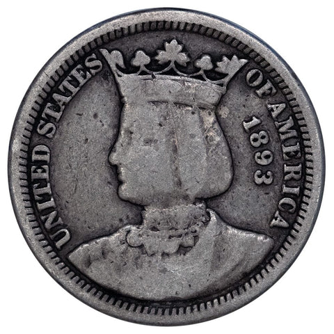 1893 Isabella Silver Commemorative Quarter Dollar - Very Good