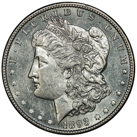 1893 Morgan Dollar VAM-2 - AU+ (Slightly PL) - Mintage 389,000