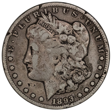Ugly 1893-CC Morgan Dollar - Carson City - Very Good Detail