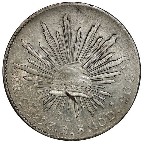 1893-GoRS Mexico Mint Cap & Rays 8 Reales - KM.377.8 - Very Fine