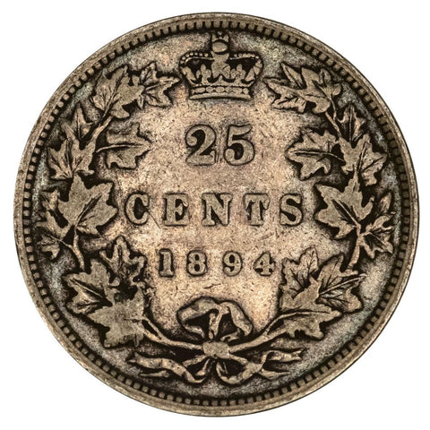 1894 Canada 25 Cent Silver KM.5 - Fine - Tougher Date