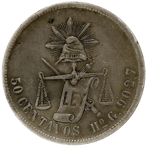 1894-HoG Mexico Silver 50 Centavos KM.407.5 - Very Fine