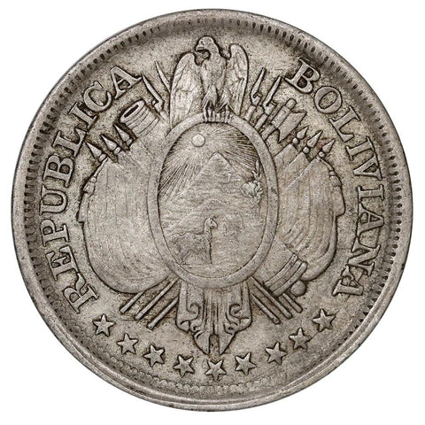 1894 PTS-CB Bolivia Silver 50 Centavos KM. 161.5 - Extremely Fine