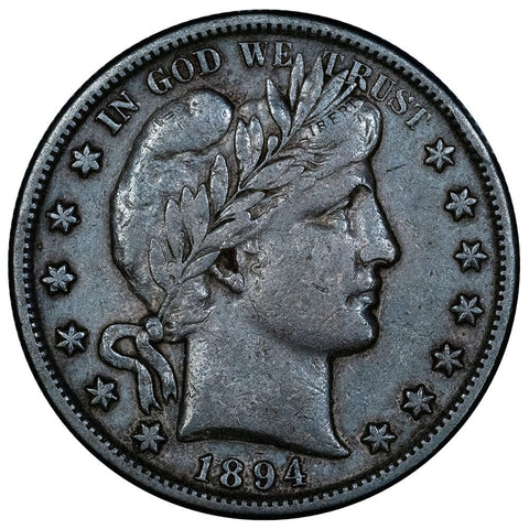 1894-S Barber Half Dollar - Very Fine+