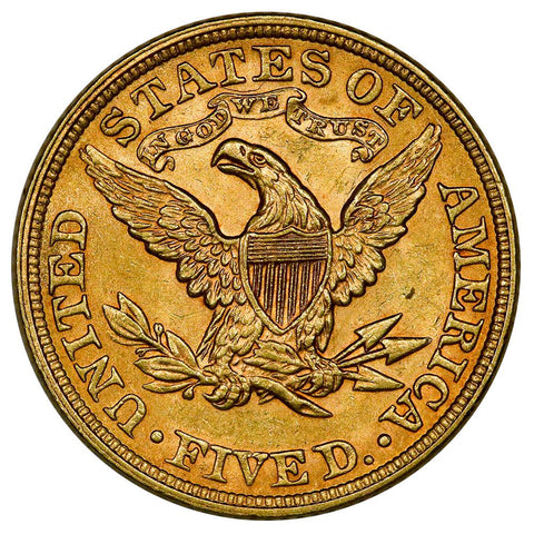 1895 $5 Liberty Head Gold Coin - About Uncirculated