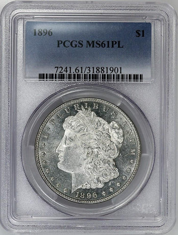 Prooflike 1896 Morgan Dollar - PCGS MS 61 PL