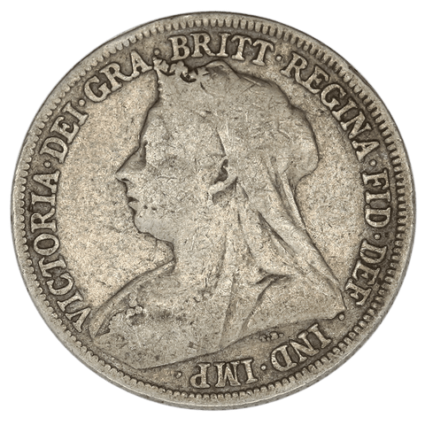 1896 Great Britain Silver Shilling (Lg) KM.780 - Fine