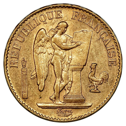 1897 French Gold 20 Franc Angel KM.825 - About Uncirculated