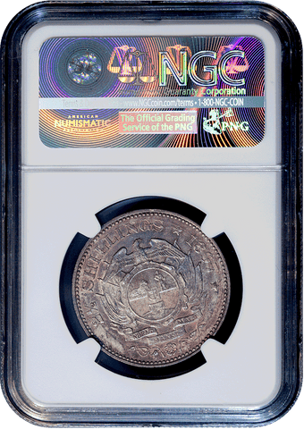 1897 South Africa Silver 2 1/2 Shillings KM.7 - NGC MS 61 - Toned Uncirculated