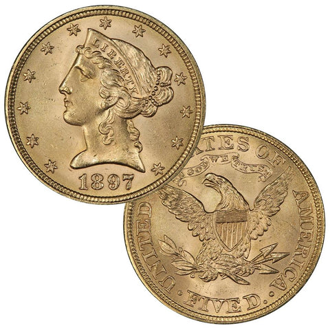 Late 1800s $5 Liberty Gold Coin Special - Premium Quality Brilliant Uncirculated