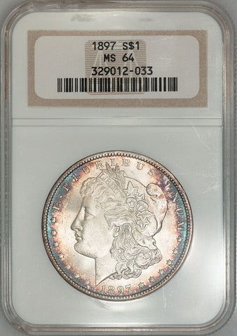 1897 Morgan Dollars - NGC MS 64 - Choice Toned Uncirculated