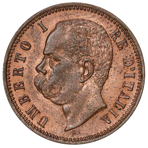 1897-R Italy 2 Centesimi KM.30 - Red & Brown Uncirculated
