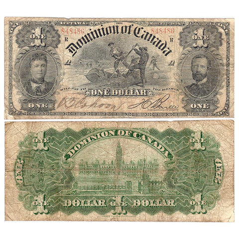1898 Dominion of Canada "Log Drive" $1 DC13c - Very Good