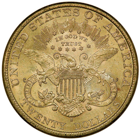 1898-S $20 Liberty Double Eagle Gold Coin - Choice About Uncirculated