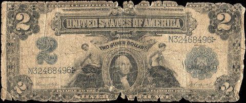 1899 $2 "Mini Porthole" Silver Certificate Fr. 256 - About Good