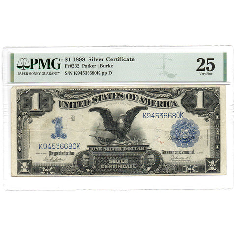 1899 $1 "Black Eagle" Silver Certificate Fr. 232 - PMG VF 25