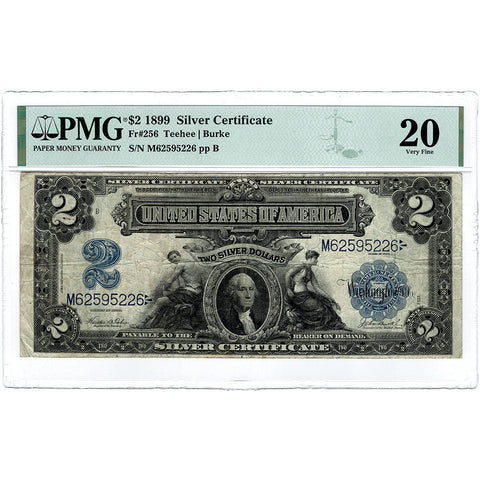 1899 $2 "Mini Porthole" Silver Certificate Fr. 256 - PMG VF 20