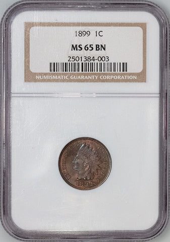 1899 Indian Head Cent - NGC MS 65 BN - Gem Toned Uncirculated