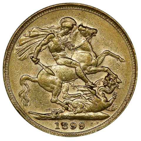 1899 Great Britain "Old Queen Victoria" Gold Sovereign - About Uncirculated