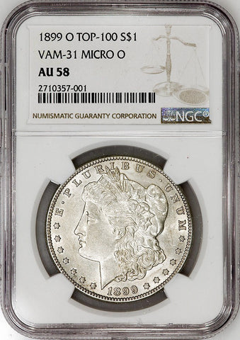 1899-O "Micro O" Morgan Dollar VAM-31 Top-100 ~ NGC AU 58