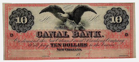 18__ $10 Canal Bank New Orleans, LA G26a ~ Choice About Uncirculated